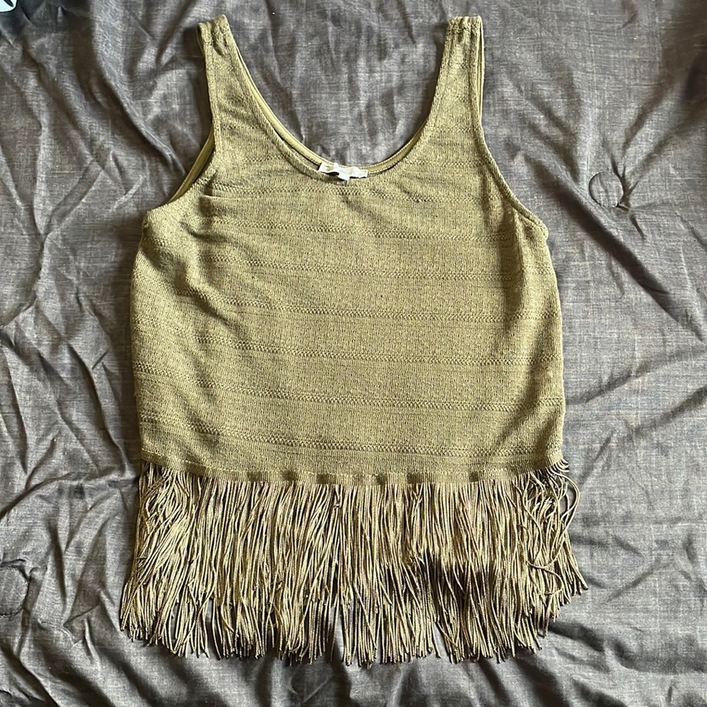 Army green tank top for a night out on town, size Medium, see through.